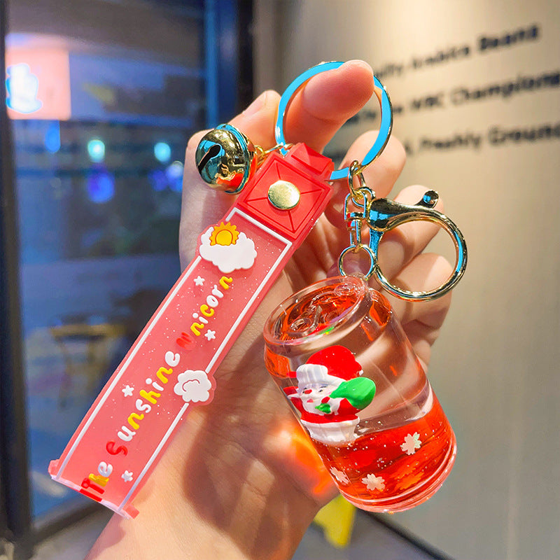 Wholesale Acrylic Oil Floating Christmas Series Keychain